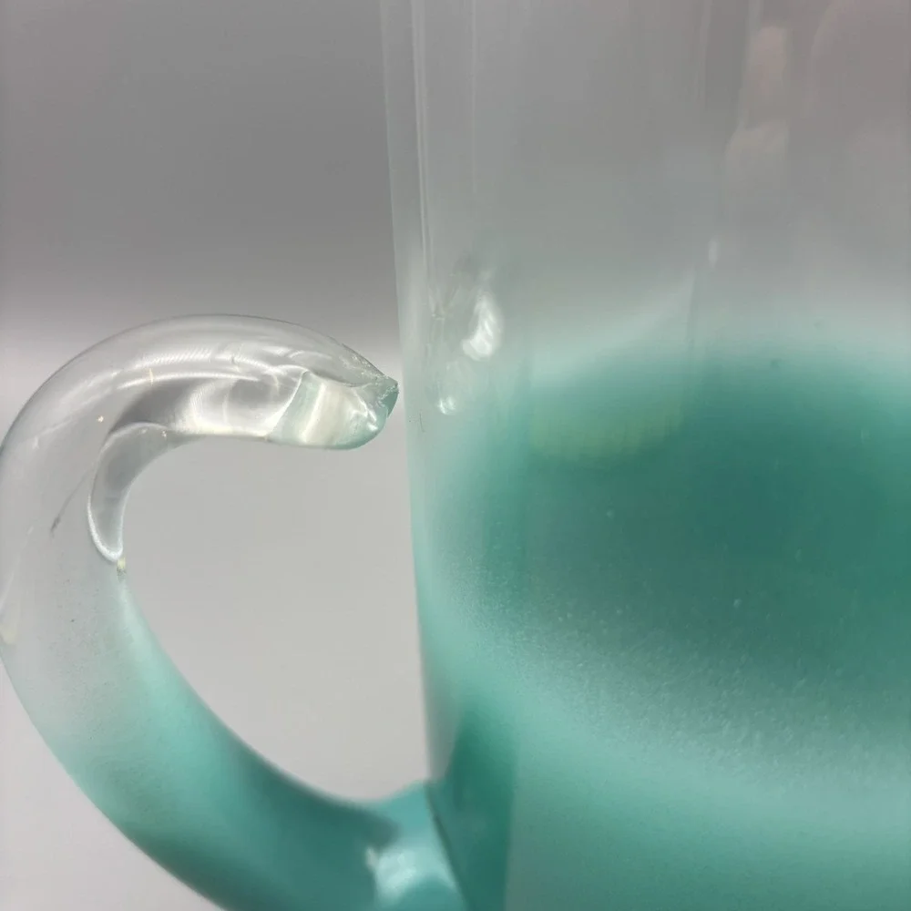 Vintage Blendo Turquoise Frosted Glass 11.5